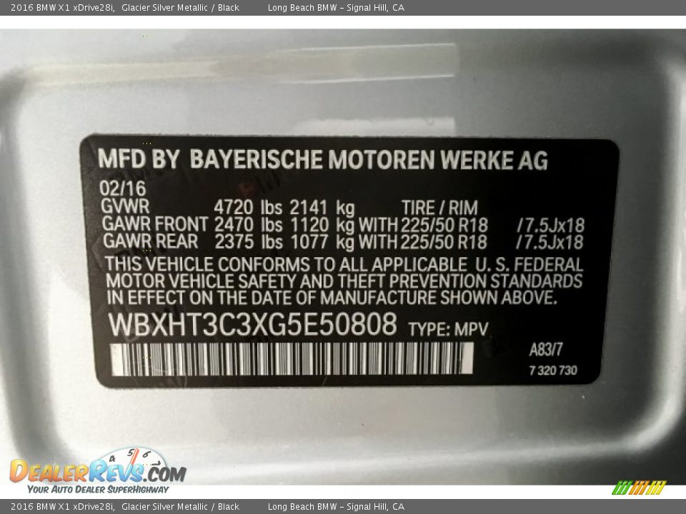 2016 BMW X1 xDrive28i Glacier Silver Metallic / Black Photo #23