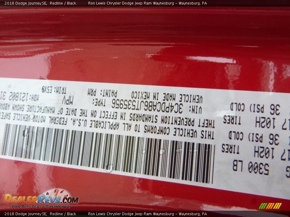 2018 Dodge Journey SE Redline / Black Photo #14
