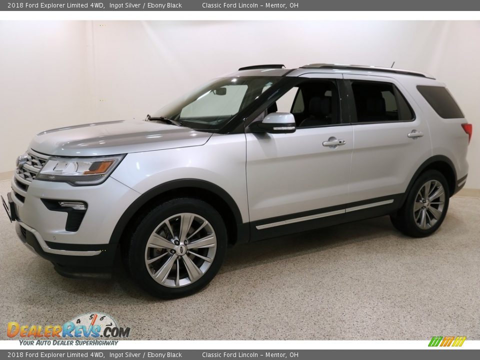 2018 Ford Explorer Limited 4WD Ingot Silver / Ebony Black Photo #3
