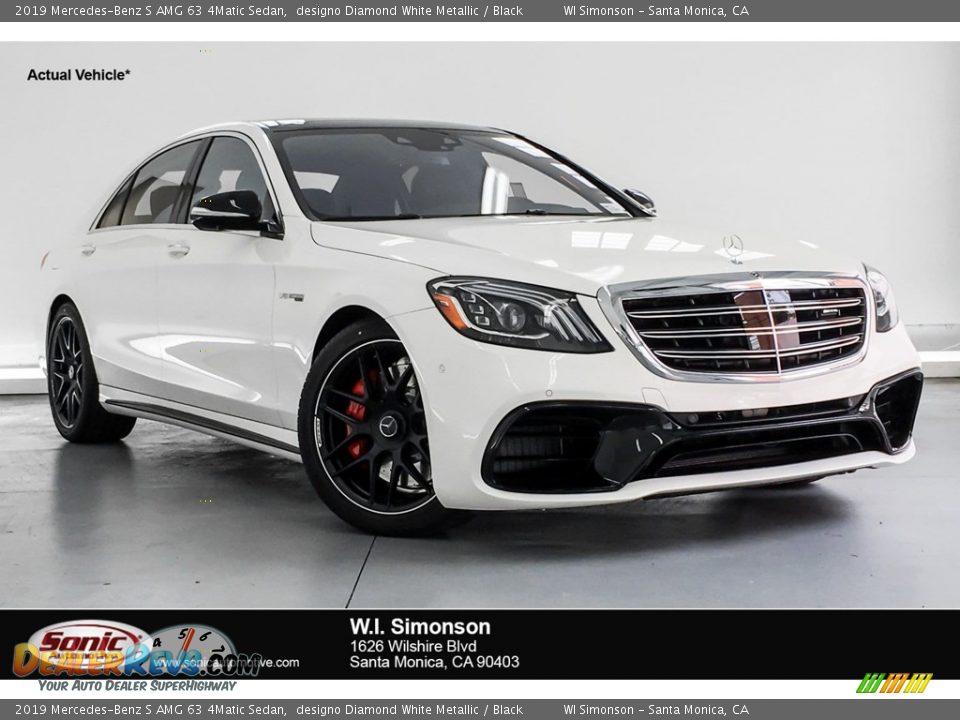 2019 Mercedes-Benz S AMG 63 4Matic Sedan designo Diamond White Metallic / Black Photo #1