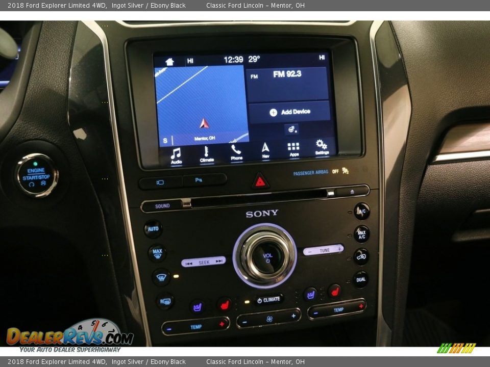 2018 Ford Explorer Limited 4WD Ingot Silver / Ebony Black Photo #9