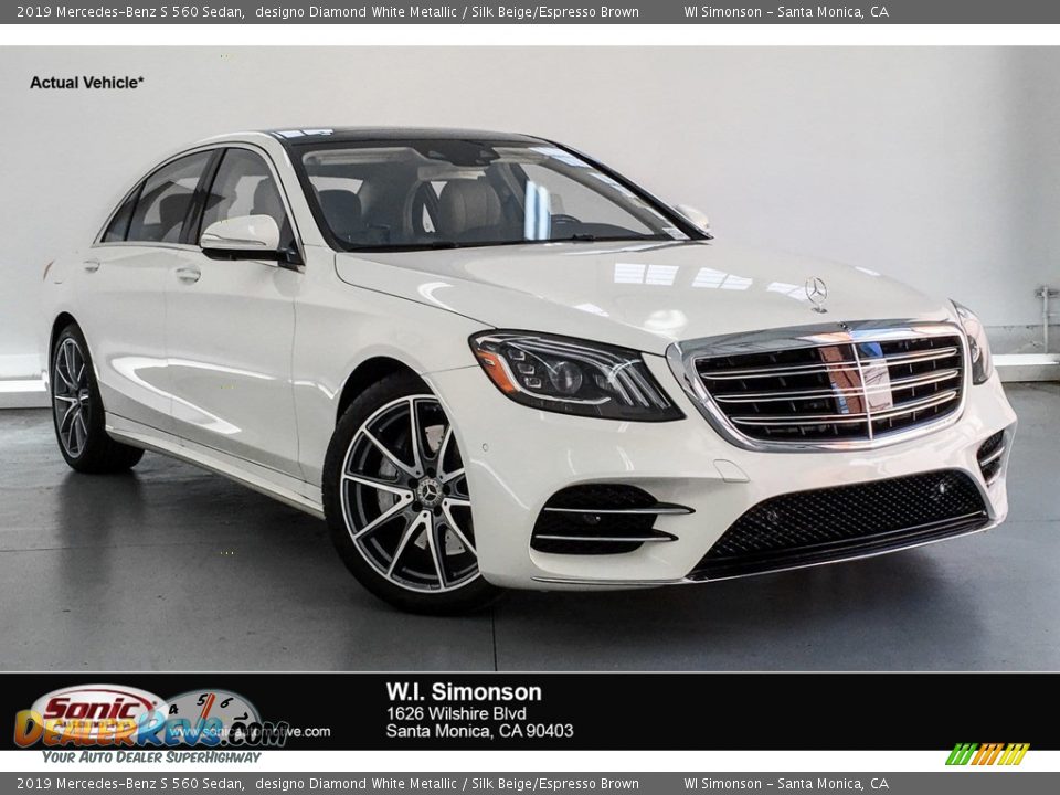 2019 Mercedes-Benz S 560 Sedan designo Diamond White Metallic / Silk Beige/Espresso Brown Photo #1