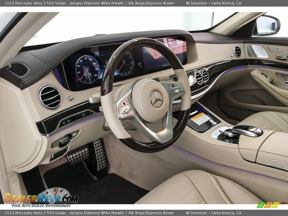 2019 Mercedes-Benz S 560 Sedan designo Diamond White Metallic / Silk Beige/Espresso Brown Photo #4