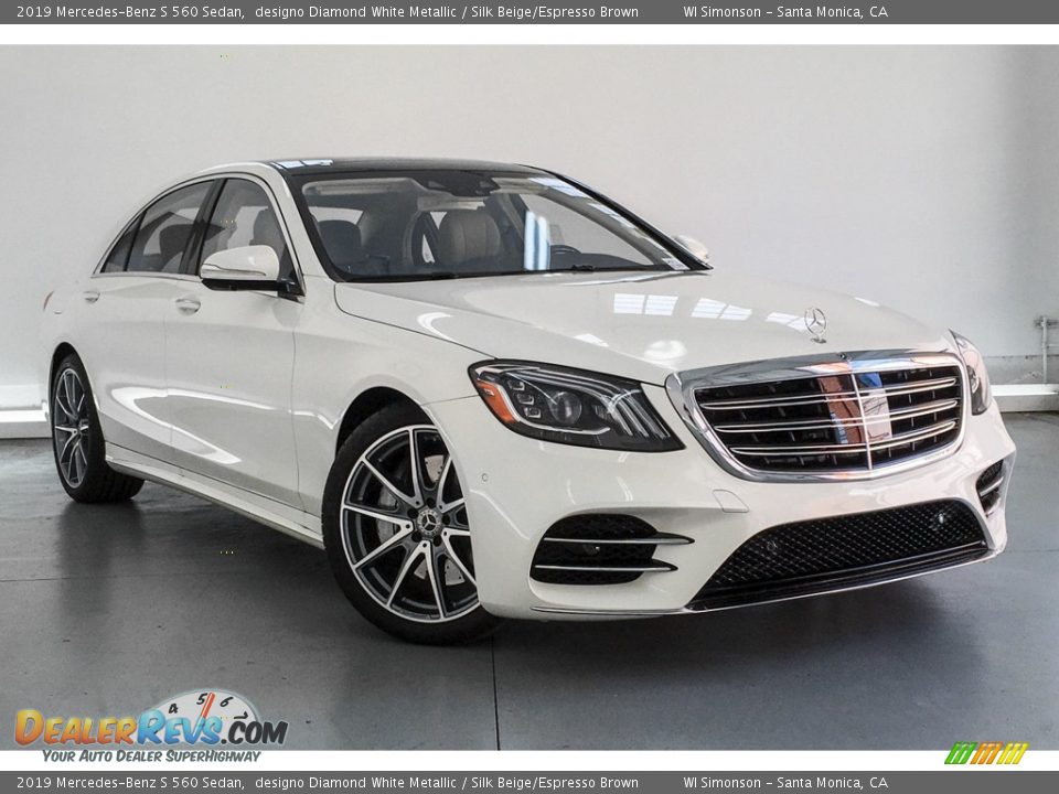 2019 Mercedes-Benz S 560 Sedan designo Diamond White Metallic / Silk Beige/Espresso Brown Photo #12