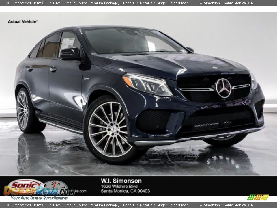2019 Mercedes-Benz GLE 43 AMG 4Matic Coupe Premium Package Lunar Blue Metallic / Ginger Beige/Black Photo #1