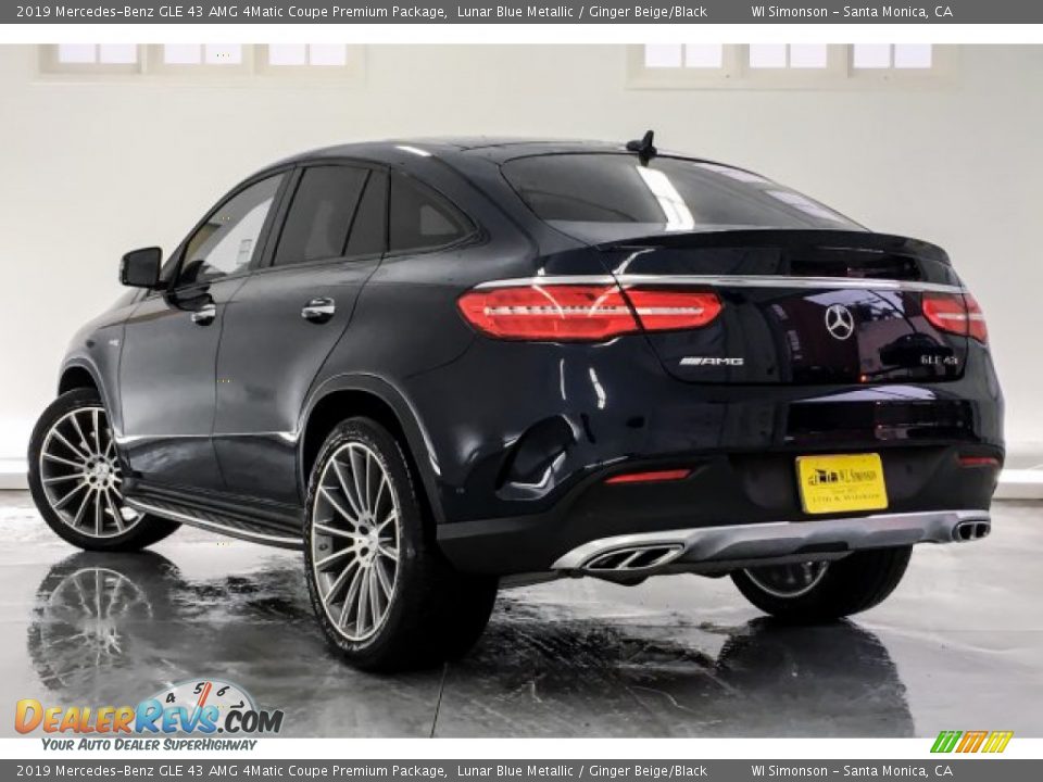 2019 Mercedes-Benz GLE 43 AMG 4Matic Coupe Premium Package Lunar Blue Metallic / Ginger Beige/Black Photo #2