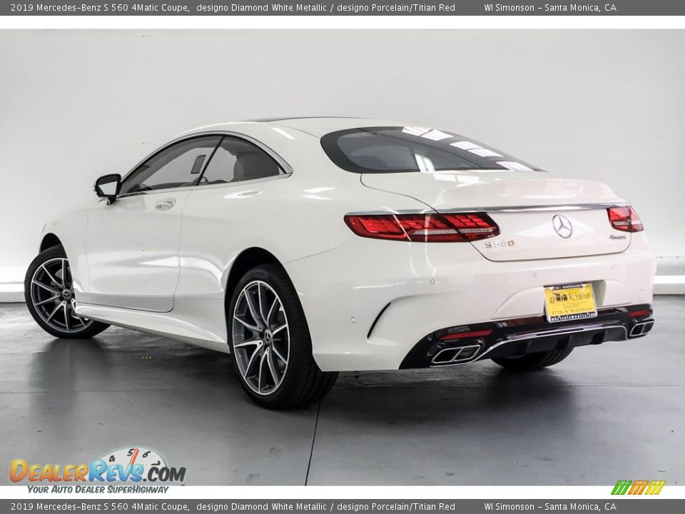 2019 Mercedes-Benz S 560 4Matic Coupe designo Diamond White Metallic / designo Porcelain/Titian Red Photo #2