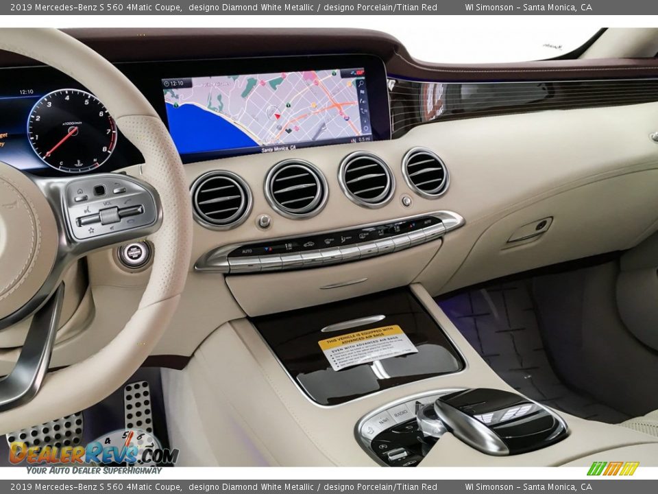 2019 Mercedes-Benz S 560 4Matic Coupe designo Diamond White Metallic / designo Porcelain/Titian Red Photo #6