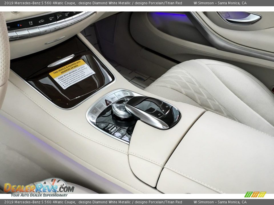 2019 Mercedes-Benz S 560 4Matic Coupe designo Diamond White Metallic / designo Porcelain/Titian Red Photo #7