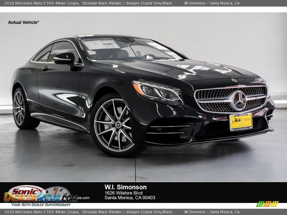 2019 Mercedes-Benz S 560 4Matic Coupe Obsidian Black Metallic / designo Crystal Grey/Black Photo #1