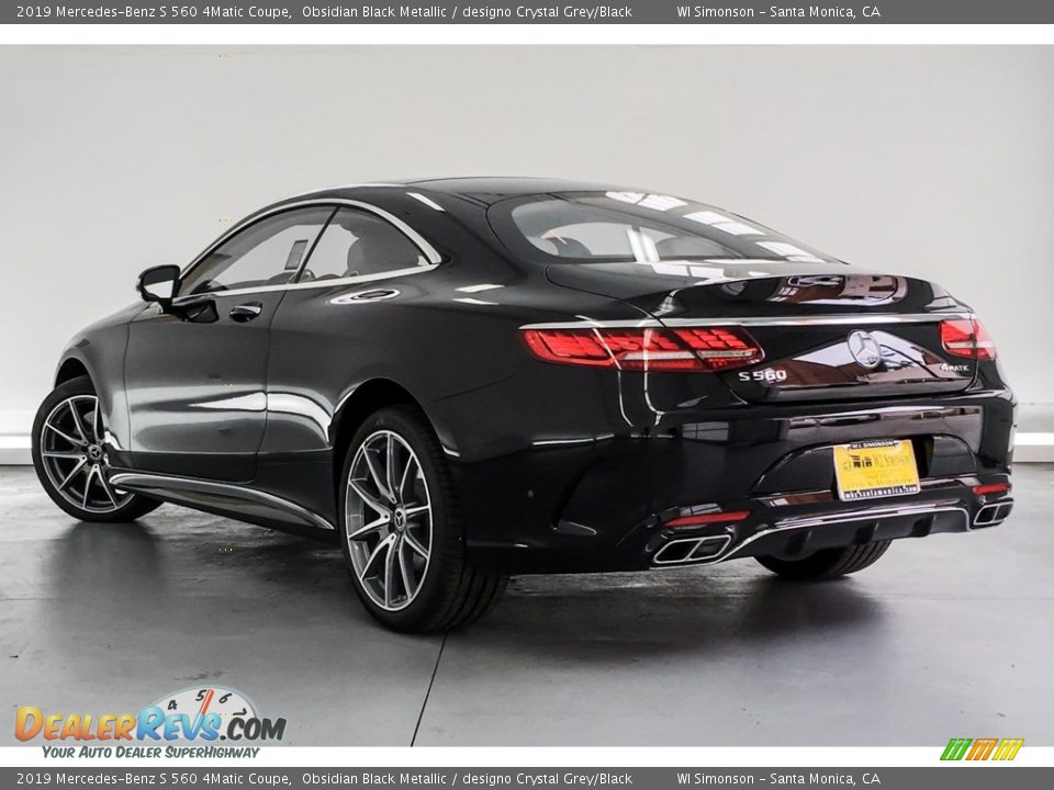 2019 Mercedes-Benz S 560 4Matic Coupe Obsidian Black Metallic / designo Crystal Grey/Black Photo #2