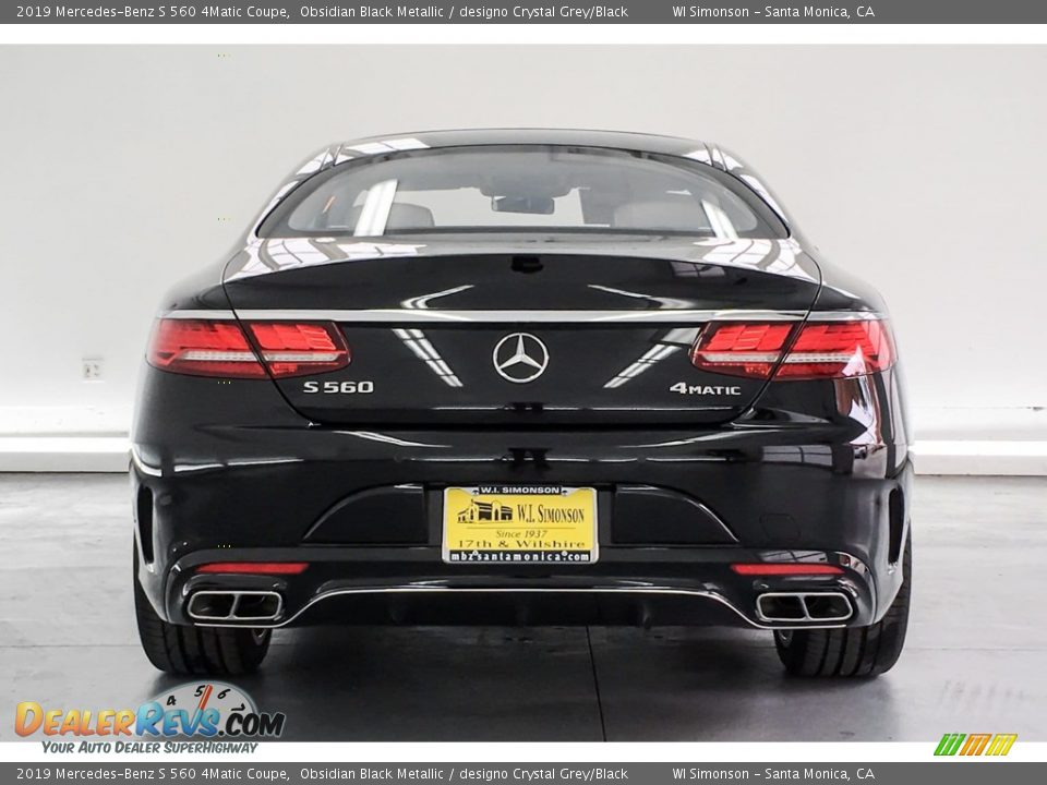 2019 Mercedes-Benz S 560 4Matic Coupe Obsidian Black Metallic / designo Crystal Grey/Black Photo #3