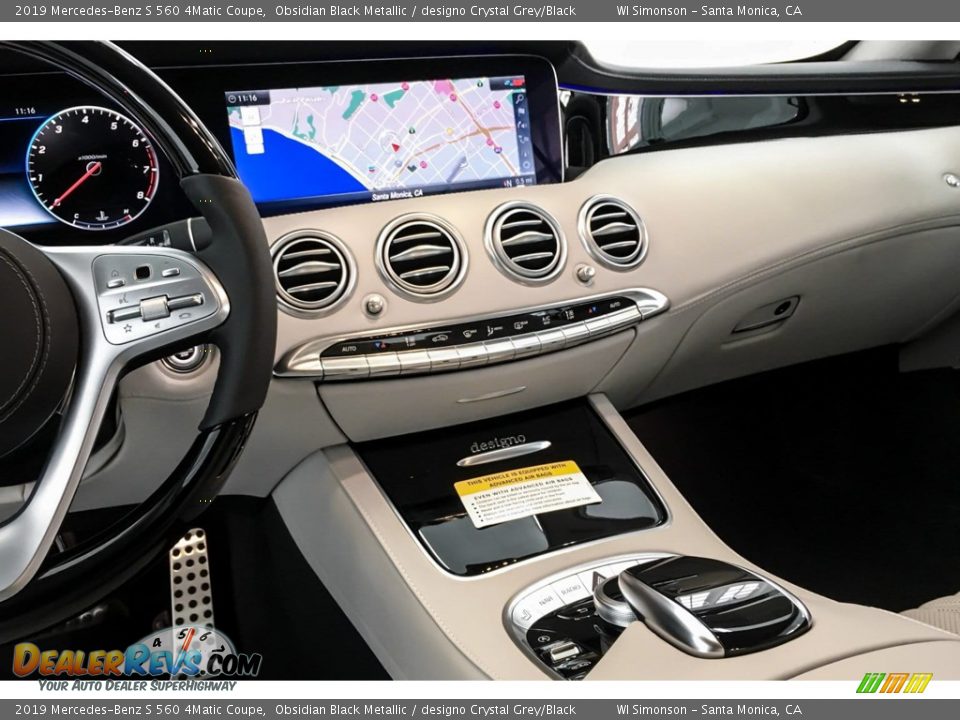 2019 Mercedes-Benz S 560 4Matic Coupe Obsidian Black Metallic / designo Crystal Grey/Black Photo #6