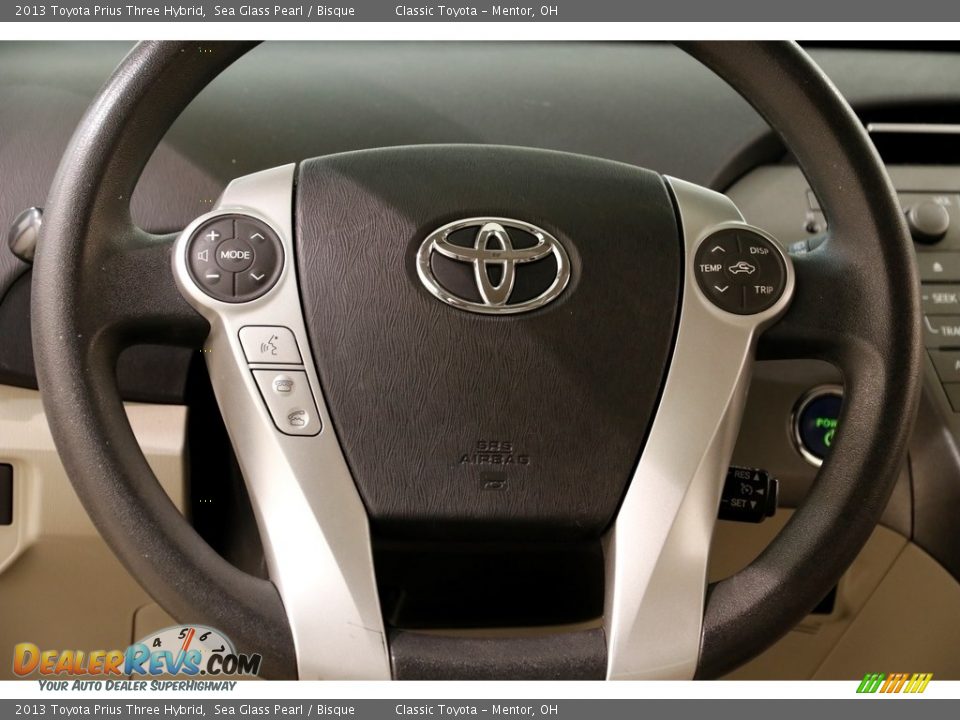 2013 Toyota Prius Three Hybrid Sea Glass Pearl / Bisque Photo #7