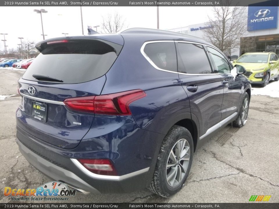 2019 Hyundai Santa Fe SEL Plus AWD Stormy Sea / Espresso/Gray Photo #2