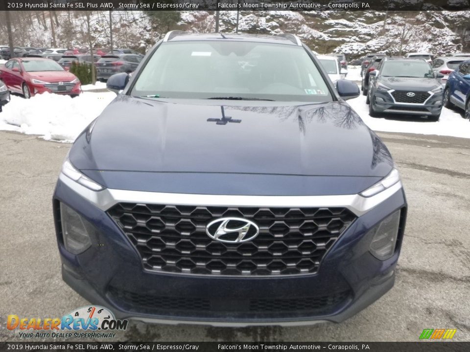 2019 Hyundai Santa Fe SEL Plus AWD Stormy Sea / Espresso/Gray Photo #4