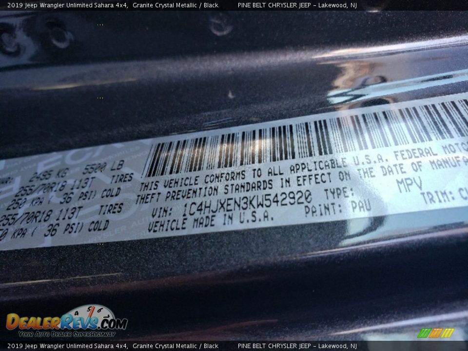 2019 Jeep Wrangler Unlimited Sahara 4x4 Granite Crystal Metallic / Black Photo #9