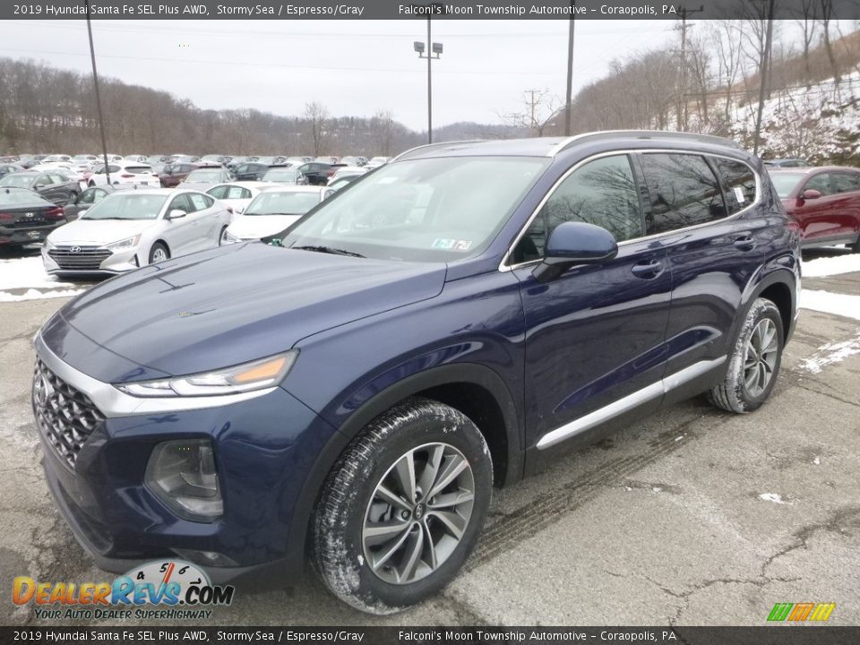 2019 Hyundai Santa Fe SEL Plus AWD Stormy Sea / Espresso/Gray Photo #5