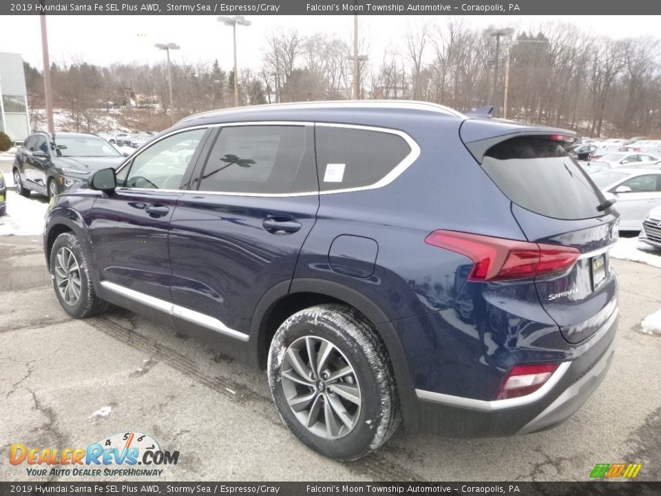 2019 Hyundai Santa Fe SEL Plus AWD Stormy Sea / Espresso/Gray Photo #6