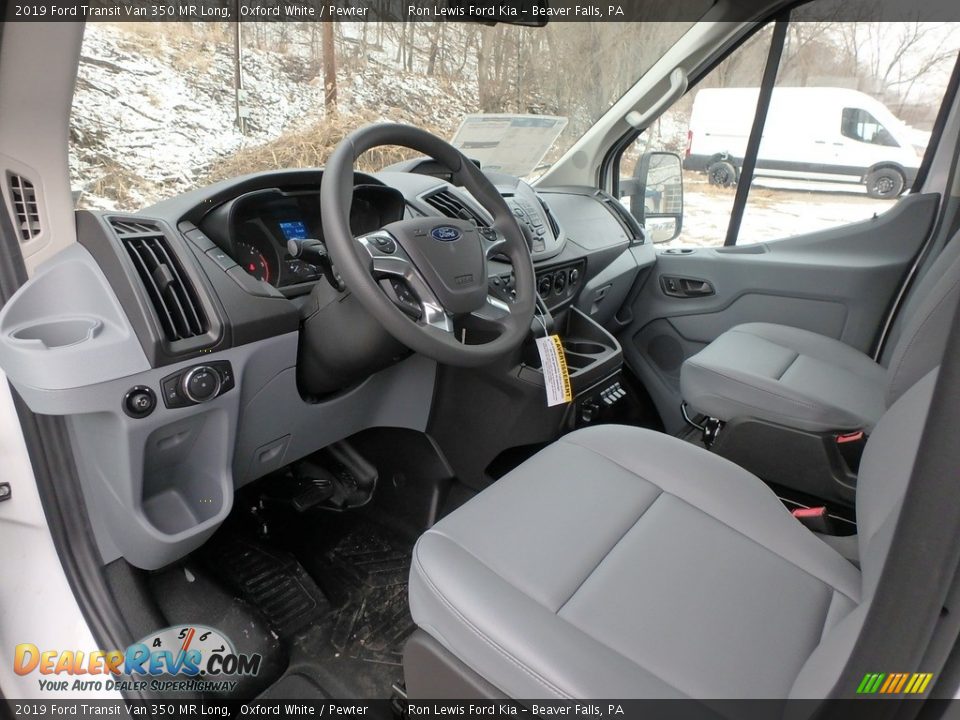 Pewter Interior - 2019 Ford Transit Van 350 MR Long Photo #15