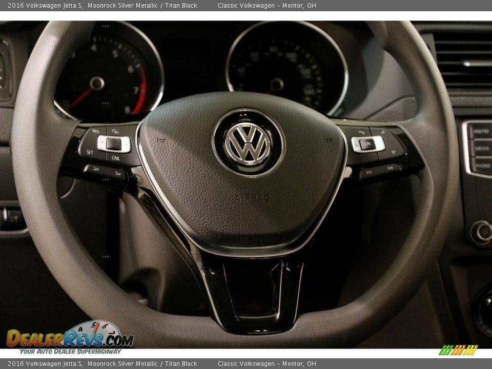 2016 Volkswagen Jetta S Moonrock Silver Metallic / Titan Black Photo #7