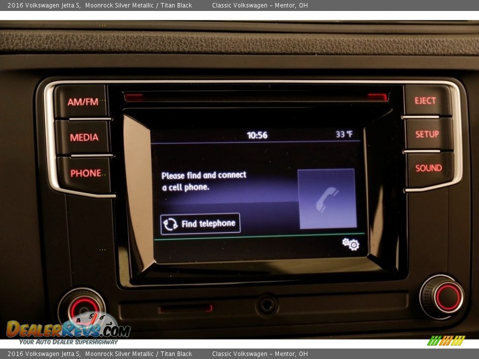 2016 Volkswagen Jetta S Moonrock Silver Metallic / Titan Black Photo #10