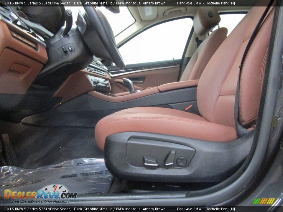 2016 BMW 5 Series 535i xDrive Sedan Dark Graphite Metallic / BMW Individual Amaro Brown Photo #7