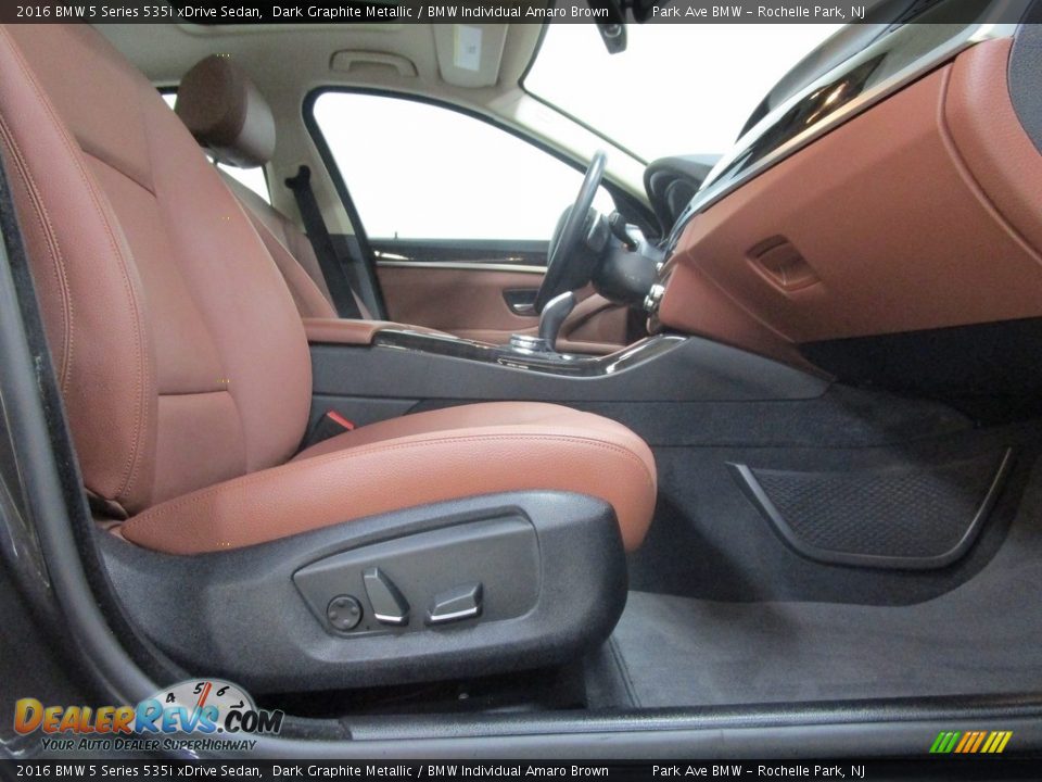2016 BMW 5 Series 535i xDrive Sedan Dark Graphite Metallic / BMW Individual Amaro Brown Photo #12