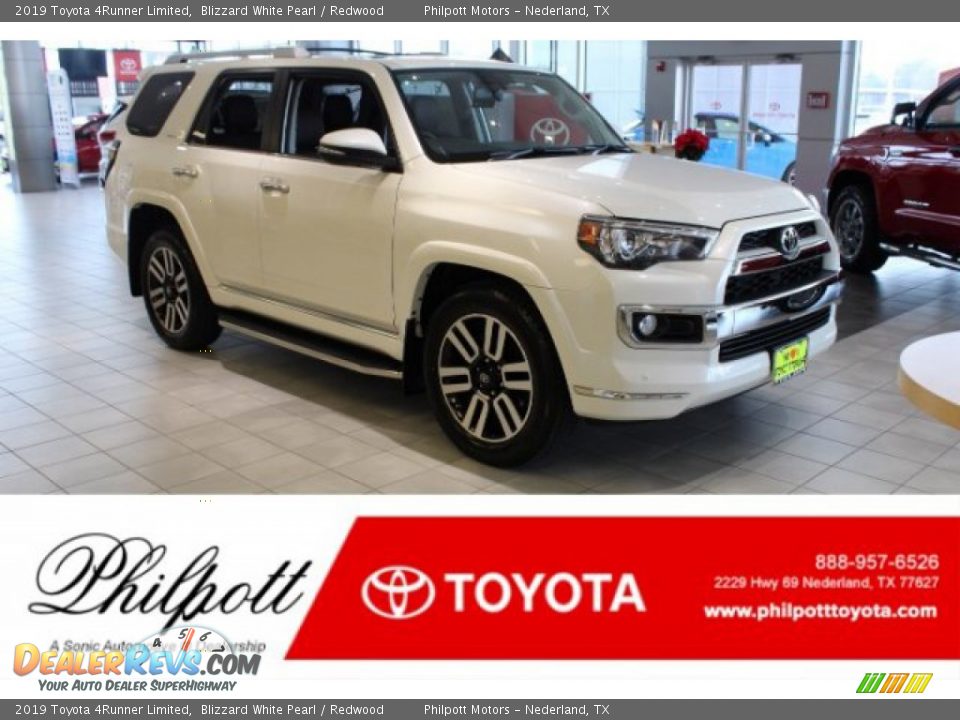 2019 Toyota 4Runner Limited Blizzard White Pearl / Redwood Photo #1