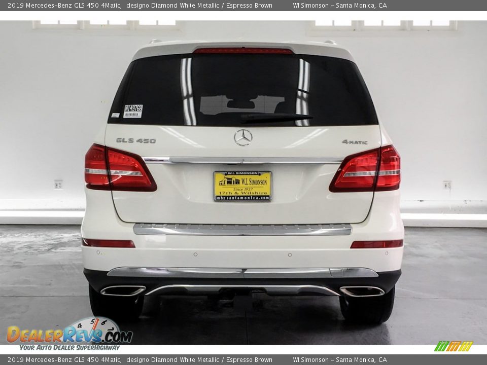 2019 Mercedes-Benz GLS 450 4Matic designo Diamond White Metallic / Espresso Brown Photo #3