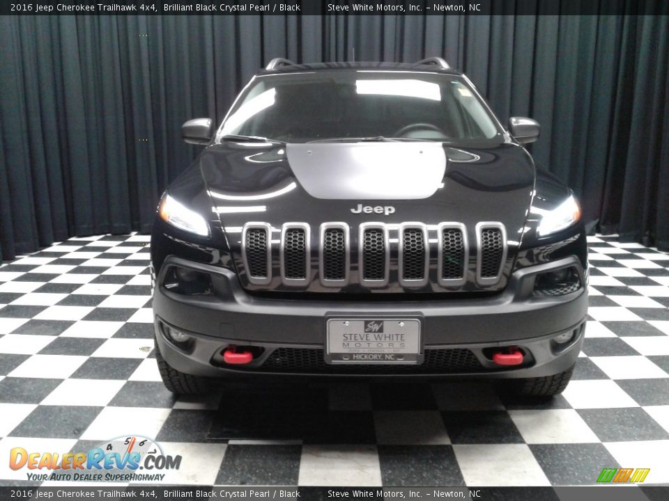 2016 Jeep Cherokee Trailhawk 4x4 Brilliant Black Crystal Pearl / Black Photo #3