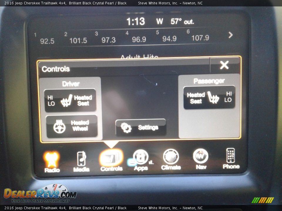 2016 Jeep Cherokee Trailhawk 4x4 Brilliant Black Crystal Pearl / Black Photo #23