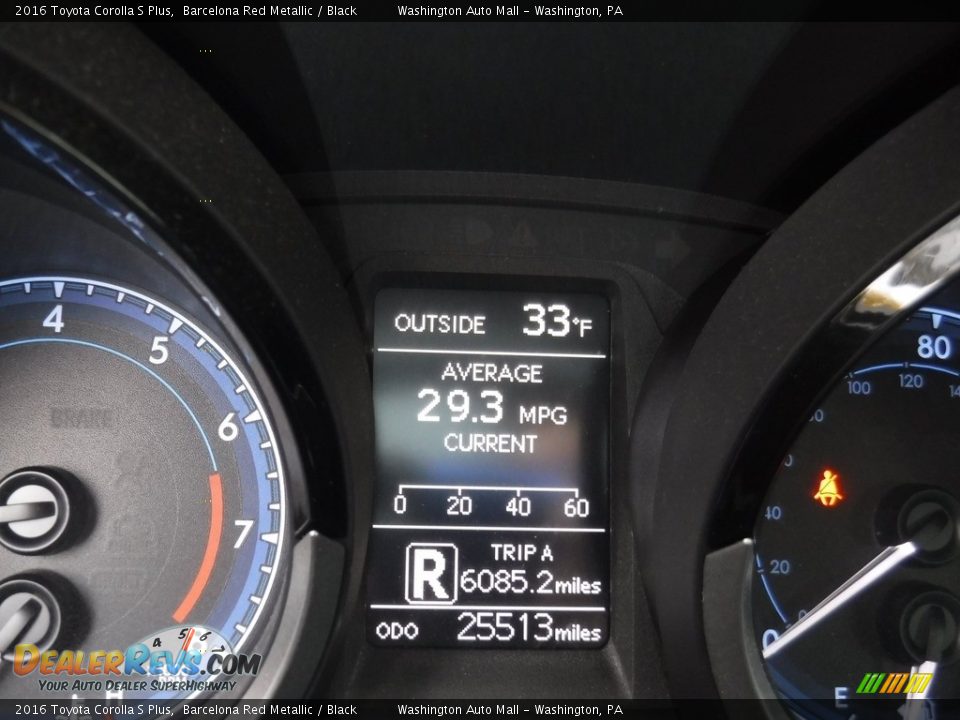 2016 Toyota Corolla S Plus Barcelona Red Metallic / Black Photo #25