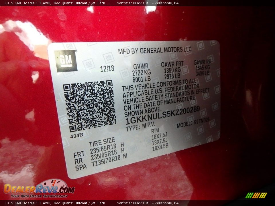 2019 GMC Acadia SLT AWD Red Quartz Tintcoat / Jet Black Photo #15