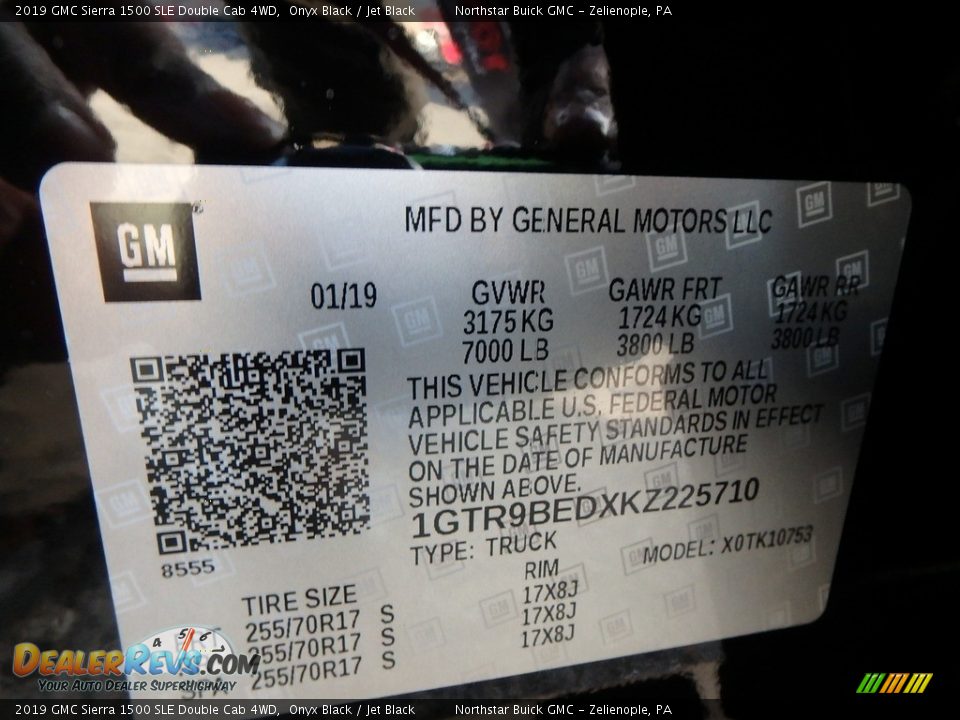 2019 GMC Sierra 1500 SLE Double Cab 4WD Onyx Black / Jet Black Photo #16