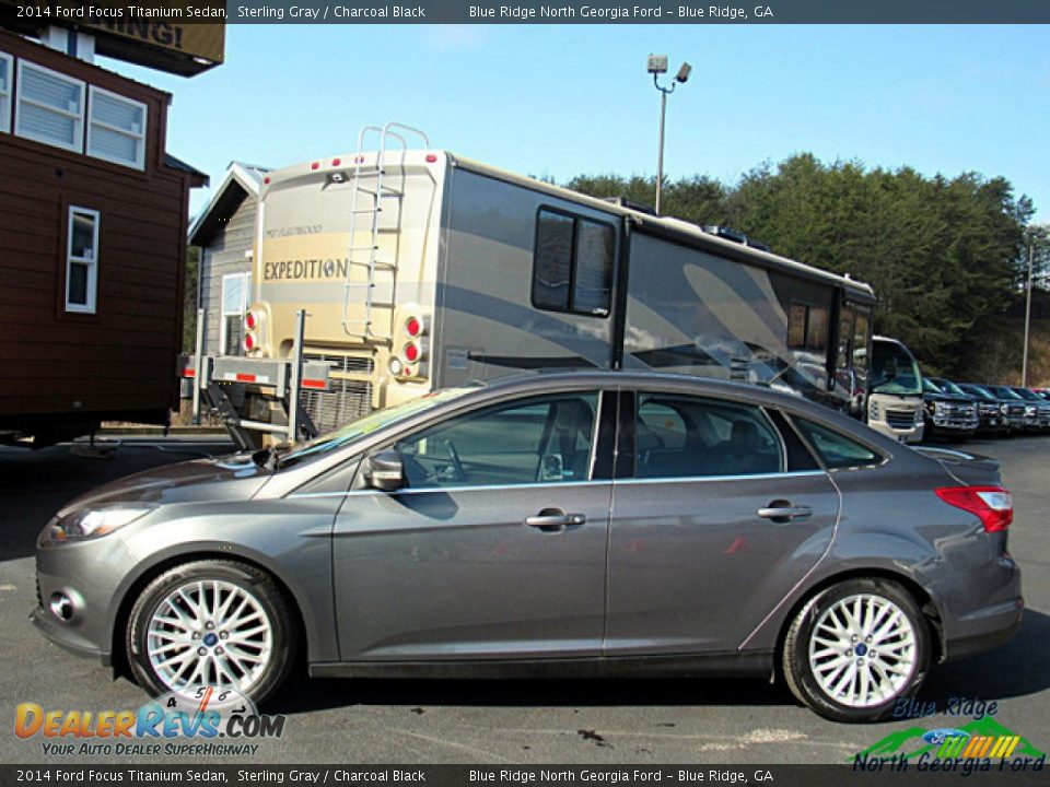 2014 Ford Focus Titanium Sedan Sterling Gray / Charcoal Black Photo #2