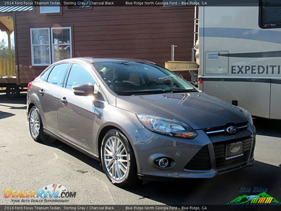 2014 Ford Focus Titanium Sedan Sterling Gray / Charcoal Black Photo #7