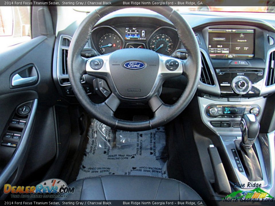 2014 Ford Focus Titanium Sedan Sterling Gray / Charcoal Black Photo #14