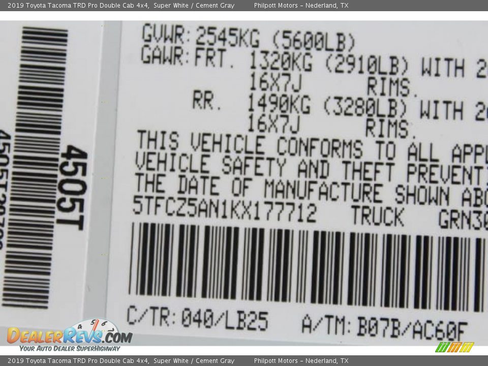 2019 Toyota Tacoma TRD Pro Double Cab 4x4 Super White / Cement Gray Photo #24