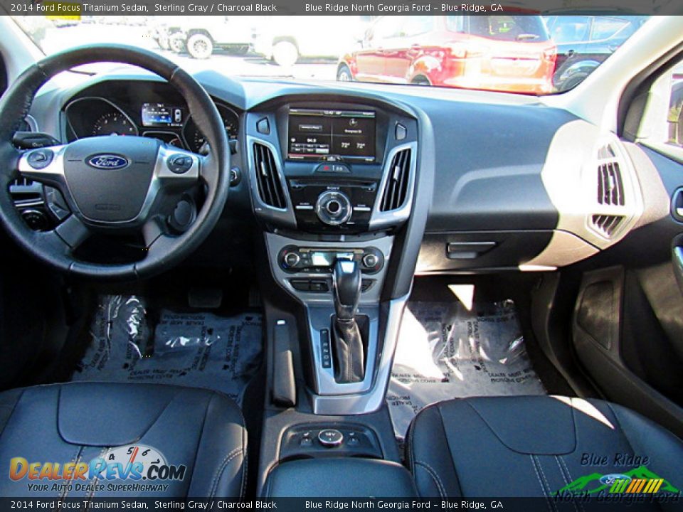 2014 Ford Focus Titanium Sedan Sterling Gray / Charcoal Black Photo #15