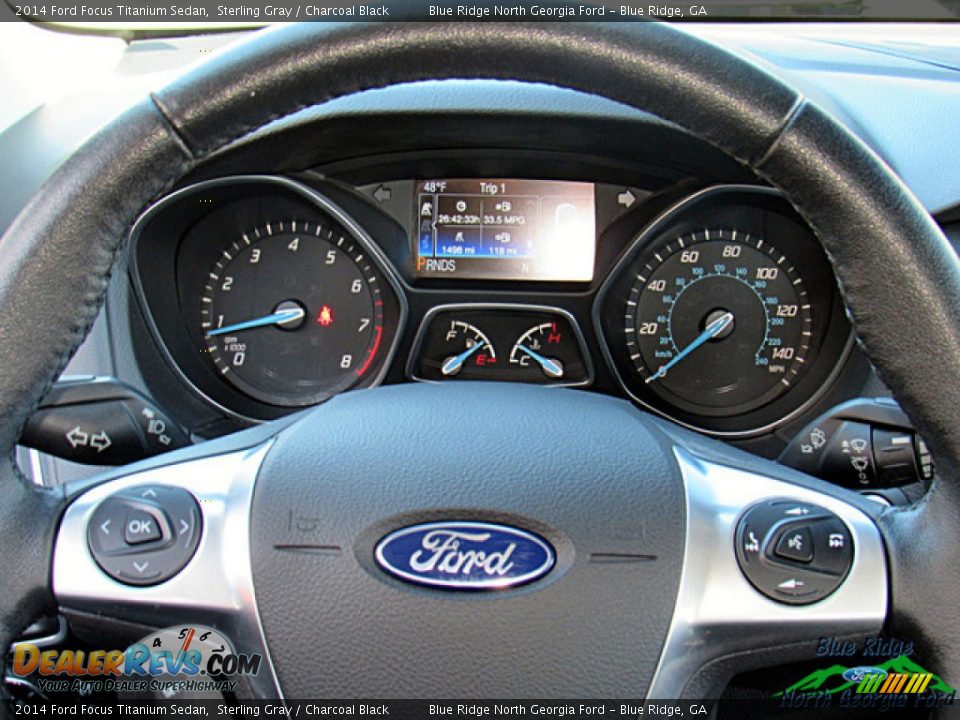2014 Ford Focus Titanium Sedan Sterling Gray / Charcoal Black Photo #17