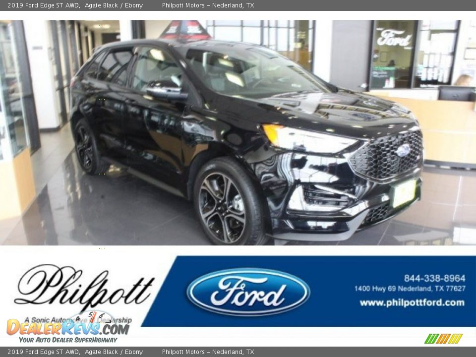 2019 Ford Edge ST AWD Agate Black / Ebony Photo #1