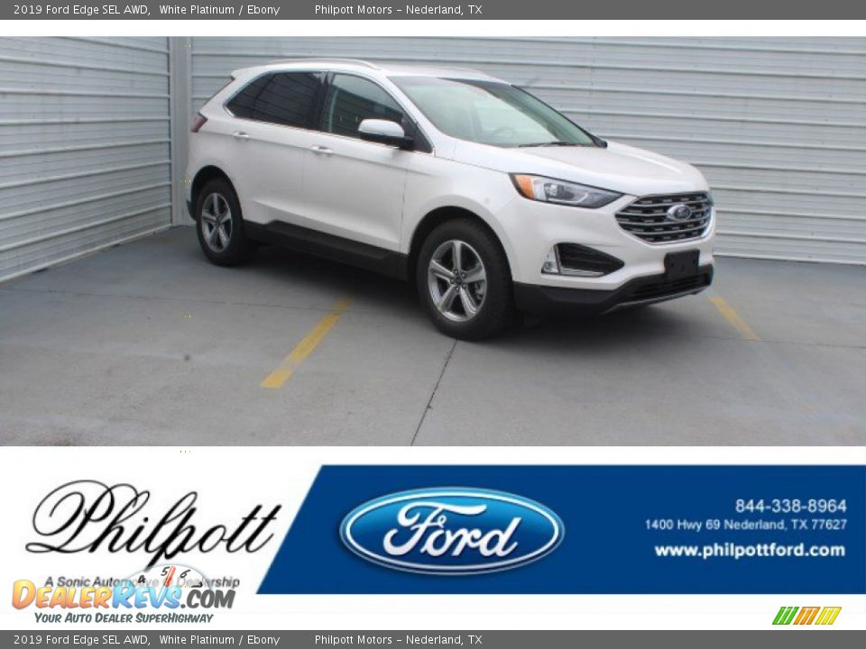 2019 Ford Edge SEL AWD White Platinum / Ebony Photo #1