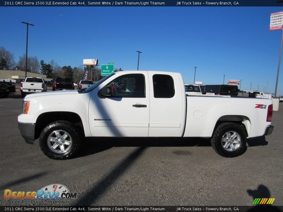 2011 GMC Sierra 1500 SLE Extended Cab 4x4 Summit White / Dark Titanium/Light Titanium Photo #2