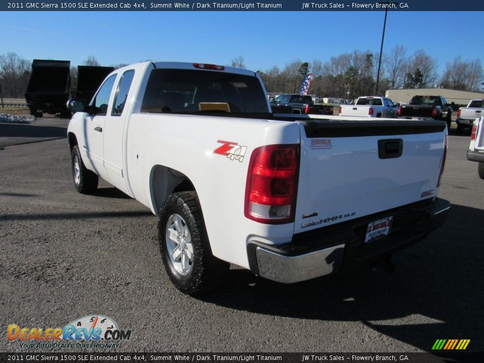 2011 GMC Sierra 1500 SLE Extended Cab 4x4 Summit White / Dark Titanium/Light Titanium Photo #3