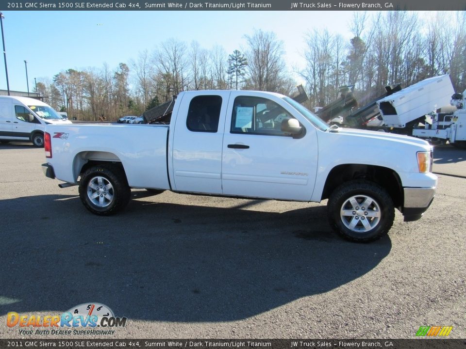 2011 GMC Sierra 1500 SLE Extended Cab 4x4 Summit White / Dark Titanium/Light Titanium Photo #6