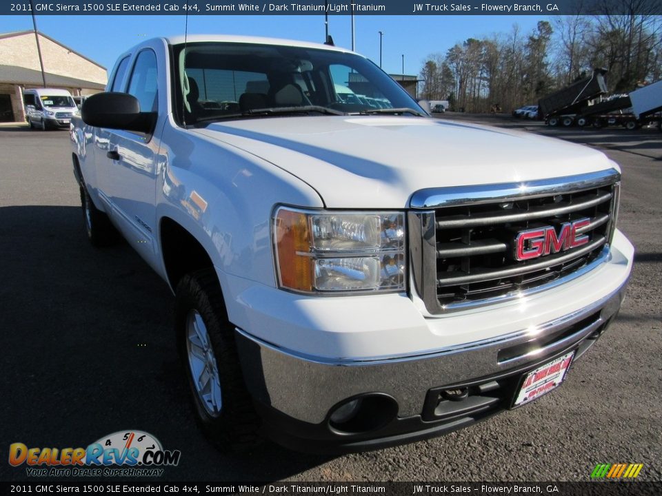 2011 GMC Sierra 1500 SLE Extended Cab 4x4 Summit White / Dark Titanium/Light Titanium Photo #7