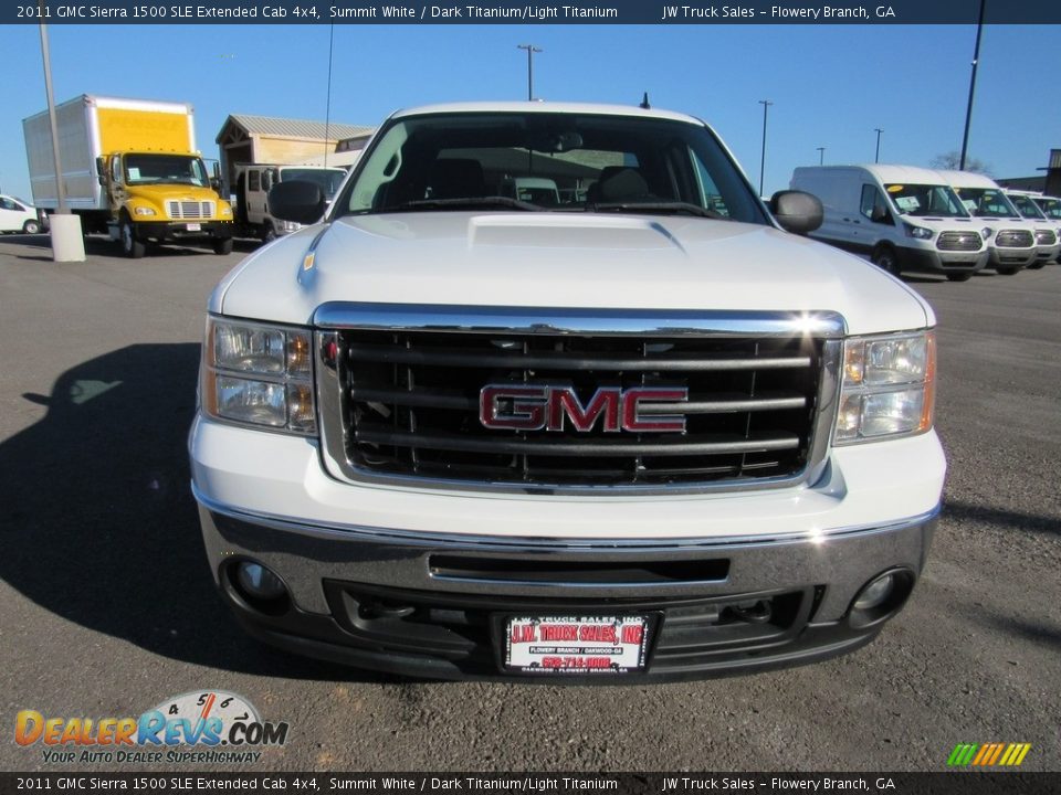 2011 GMC Sierra 1500 SLE Extended Cab 4x4 Summit White / Dark Titanium/Light Titanium Photo #8