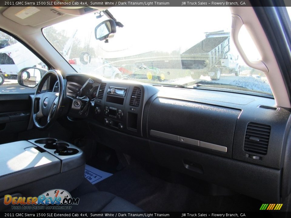 2011 GMC Sierra 1500 SLE Extended Cab 4x4 Summit White / Dark Titanium/Light Titanium Photo #13