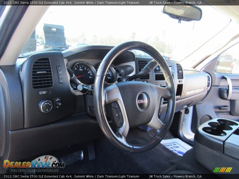 2011 GMC Sierra 1500 SLE Extended Cab 4x4 Summit White / Dark Titanium/Light Titanium Photo #19